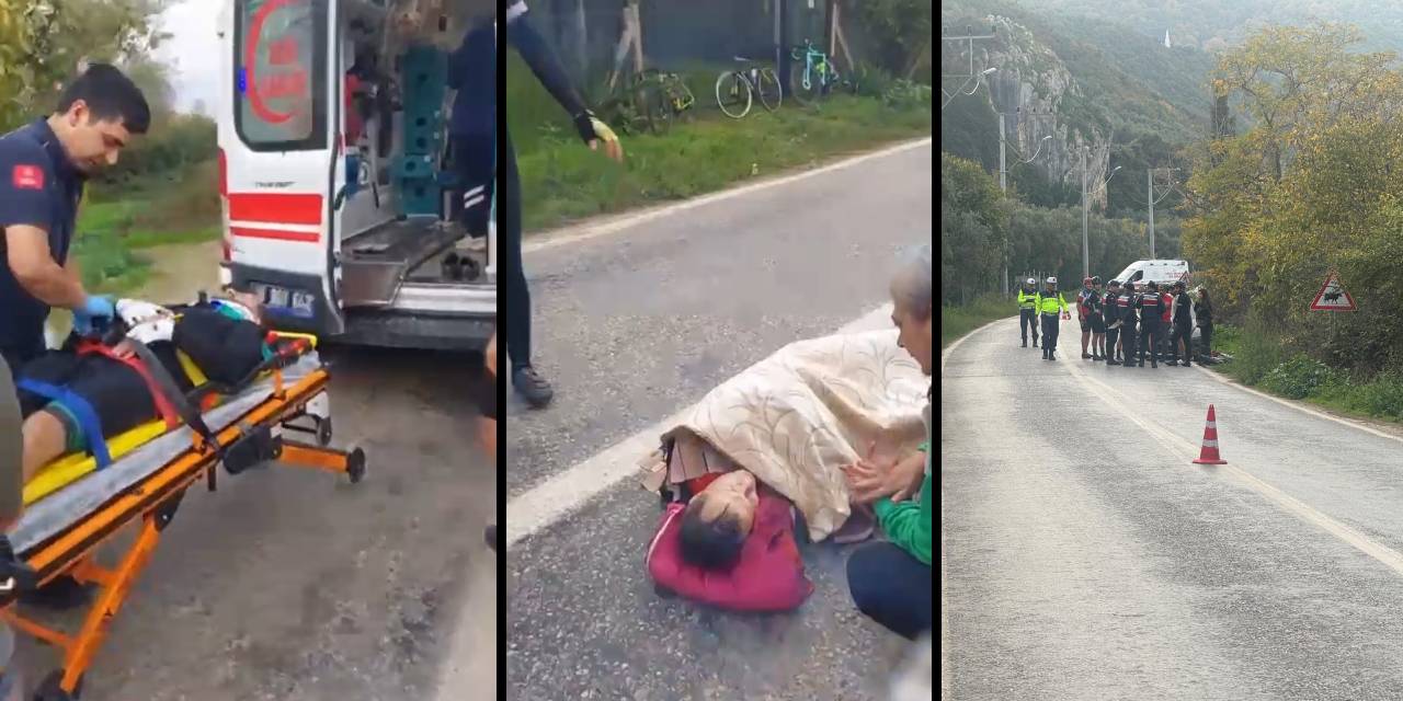 Otomobil bisikletli grubun arasına daldı: 2 yaralı