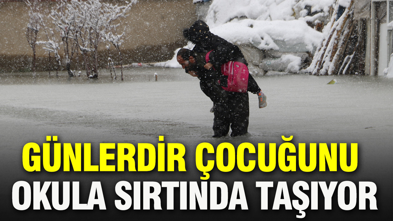 Yüksekova’da Eğitim Yolunda Su Problemi: Baba Çocuklarını Taşıyor